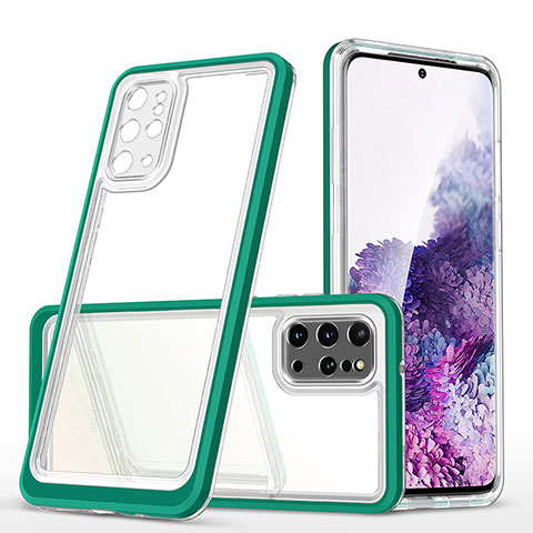 Custodia Silicone Trasparente Specchio Laterale Cover MQ1 per Samsung Galaxy S20 Plus Verde