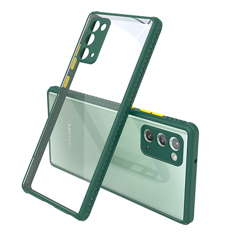 Custodia Silicone Trasparente Specchio Laterale Cover N02 per Samsung Galaxy Note 20 5G Verde Notte