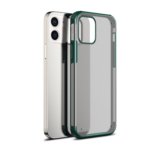 Custodia Silicone Trasparente Specchio Laterale Cover per Apple iPhone 12 Mini Verde