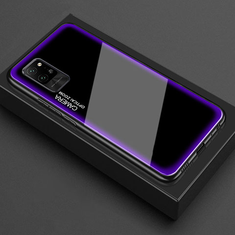 Custodia Silicone Trasparente Specchio Laterale Cover per Huawei Honor Play4 Pro 5G Viola