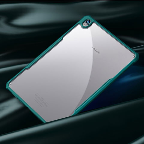 Custodia Silicone Trasparente Specchio Laterale Cover per Huawei MediaPad M6 8.4 Ciano