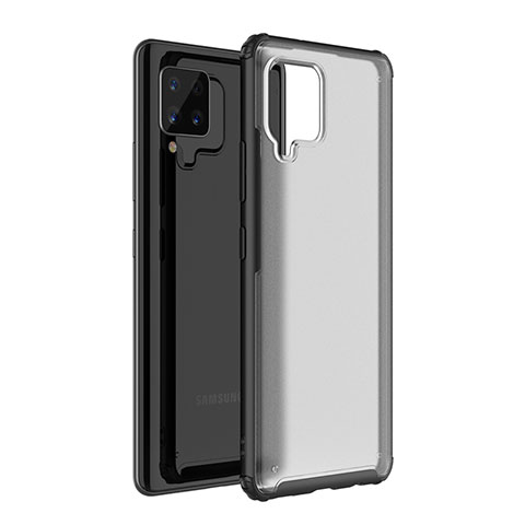 Custodia Silicone Trasparente Specchio Laterale Cover per Samsung Galaxy A42 5G Nero