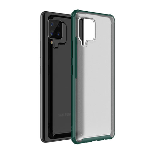 Custodia Silicone Trasparente Specchio Laterale Cover per Samsung Galaxy A42 5G Verde