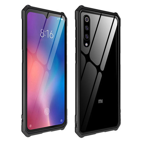 Custodia Silicone Trasparente Specchio Laterale Cover per Xiaomi Mi 9 Pro Nero