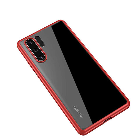 Custodia Silicone Trasparente Specchio Laterale Cover Z01 per Huawei P30 Pro Rosso
