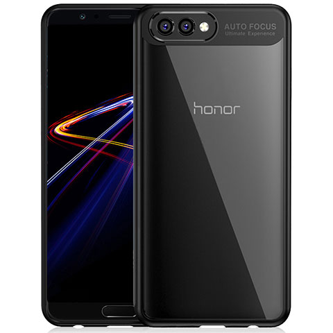 Custodia Silicone Trasparente Specchio Laterale per Huawei Honor V10 Nero