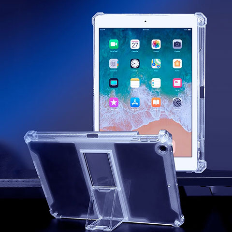 Custodia Silicone Trasparente Ultra Slim Cover Morbida con Supporto per Apple iPad Air 2 Chiaro