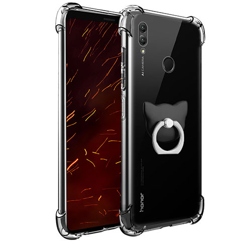 Custodia Silicone Trasparente Ultra Slim Morbida con Anello Supporto per Huawei Honor Note 10 Chiaro