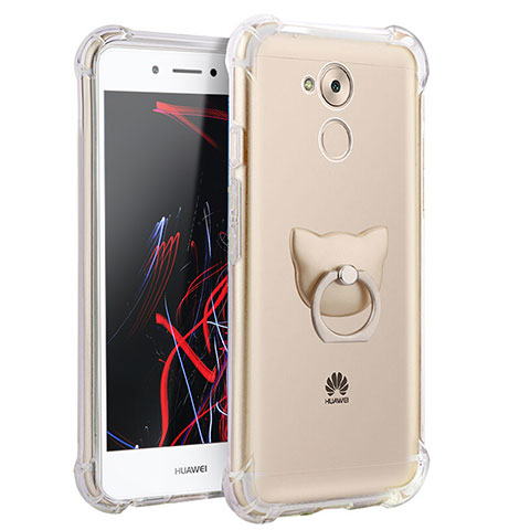 Custodia Silicone Trasparente Ultra Slim Morbida con Anello Supporto per Huawei Nova Smart Chiaro