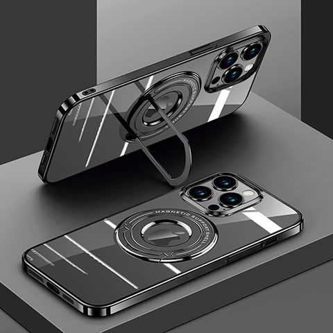 Custodia Silicone Trasparente Ultra Slim Morbida con Mag-Safe Magnetic AC1 per Apple iPhone 13 Pro Max Nero