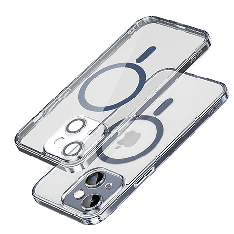 Custodia Silicone Trasparente Ultra Slim Morbida con Mag-Safe Magnetic LD1 per Apple iPhone 13 Blu