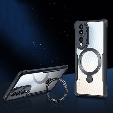 Custodia Silicone Trasparente Ultra Slim Morbida con Mag-Safe Magnetic per Huawei Honor X7b Nero