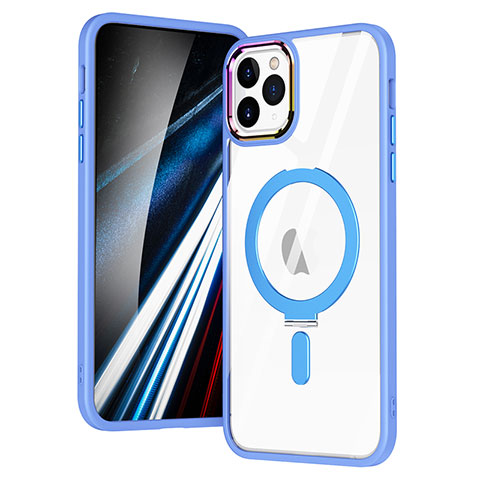 Custodia Silicone Trasparente Ultra Slim Morbida con Mag-Safe Magnetic SD1 per Apple iPhone 11 Pro Max Cielo Blu