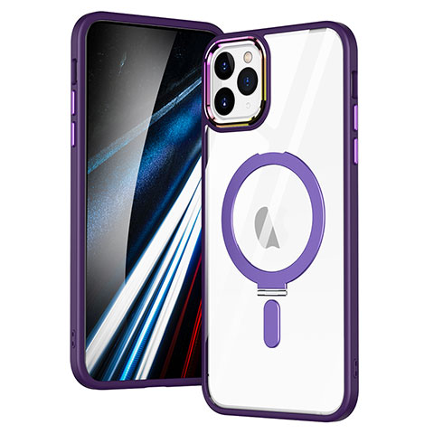 Custodia Silicone Trasparente Ultra Slim Morbida con Mag-Safe Magnetic SD1 per Apple iPhone 11 Pro Max Viola