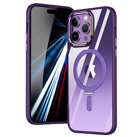 Custodia Silicone Trasparente Ultra Slim Morbida con Mag-Safe Magnetic SD1 per Apple iPhone 14 Pro Viola