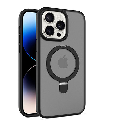 Custodia Silicone Trasparente Ultra Slim Morbida con Mag-Safe Magnetic T02 per Apple iPhone 14 Pro Max Nero