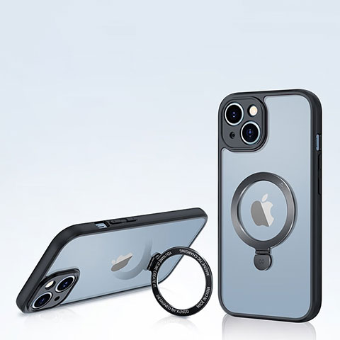 Custodia Silicone Trasparente Ultra Slim Morbida con Mag-Safe Magnetic XD4 per Apple iPhone 14 Plus Nero