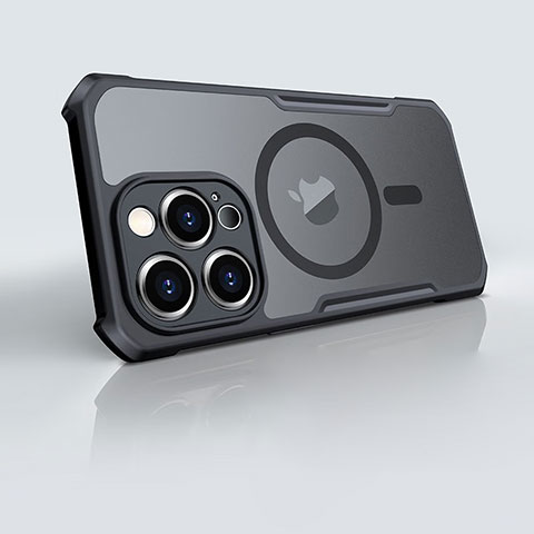 Custodia Silicone Trasparente Ultra Slim Morbida con Mag-Safe Magnetic XD6 per Apple iPhone 14 Pro Nero