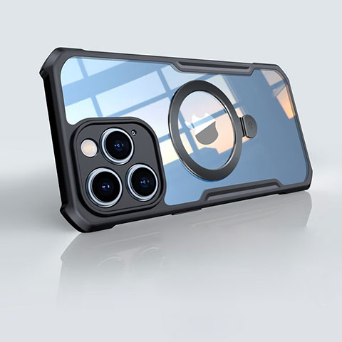 Custodia Silicone Trasparente Ultra Slim Morbida con Mag-Safe Magnetic XD7 per Apple iPhone 14 Pro Nero