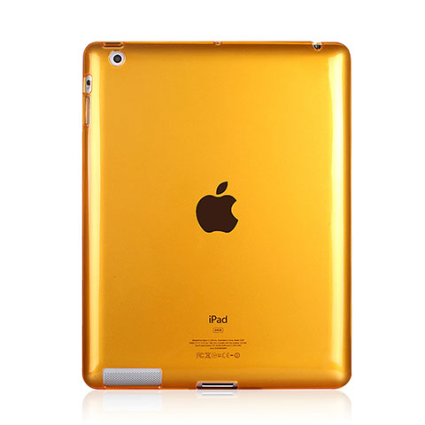 Custodia Silicone Trasparente Ultra Slim Morbida per Apple iPad 2 Giallo