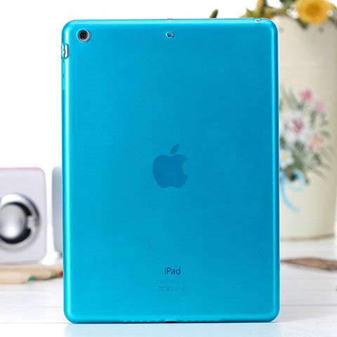 Custodia Silicone Trasparente Ultra Slim Morbida per Apple iPad Air Blu