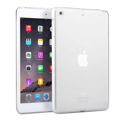 Custodia Silicone Trasparente Ultra Slim Morbida per Apple iPad Mini 2 Bianco