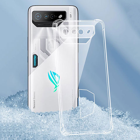 Custodia Silicone Trasparente Ultra Slim Morbida per Asus ROG Phone 7 Ultimate Chiaro
