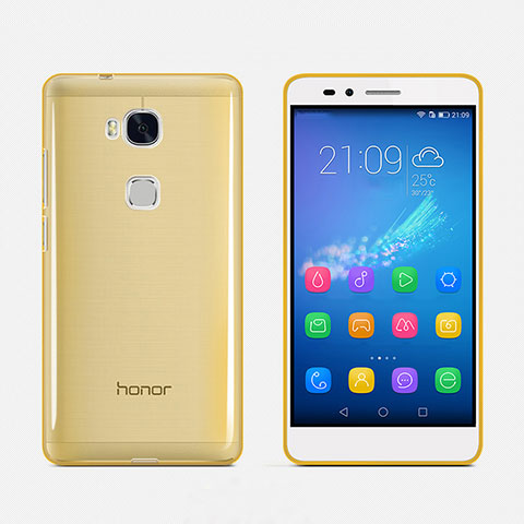 Custodia Silicone Trasparente Ultra Slim Morbida per Huawei Honor X5 Oro