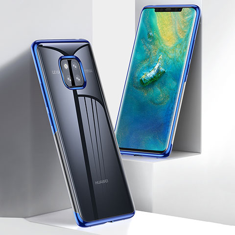 Custodia Silicone Trasparente Ultra Slim Morbida per Huawei Mate 20 Pro Blu