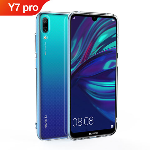 Custodia Silicone Trasparente Ultra Slim Morbida per Huawei Y7 Pro (2019) Chiaro