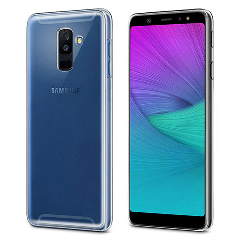 Custodia Silicone Trasparente Ultra Slim Morbida per Samsung Galaxy A6 Plus Chiaro