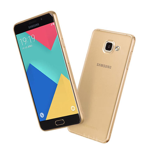 Custodia Silicone Trasparente Ultra Slim Morbida per Samsung Galaxy A7 (2016) A7100 Oro