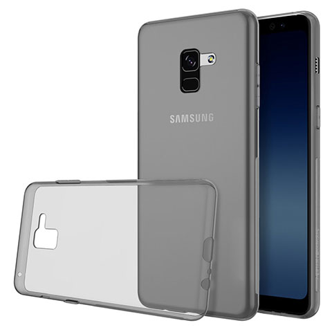 Custodia Silicone Trasparente Ultra Slim Morbida per Samsung Galaxy A8 (2018) Duos A530F Grigio