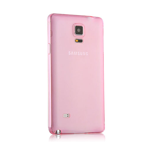 Custodia Silicone Trasparente Ultra Slim Morbida per Samsung Galaxy Note 4 SM-N910F Rosa