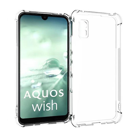 Custodia Silicone Trasparente Ultra Slim Morbida per Sharp Aquos wish2 Chiaro