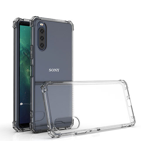 Custodia Silicone Trasparente Ultra Slim Morbida per Sony Xperia 10 II Chiaro