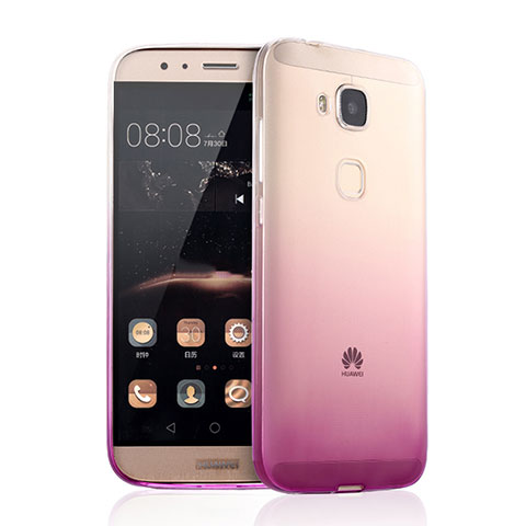 Custodia Silicone Trasparente Ultra Slim Morbida Sfumato per Huawei G8 Rosa