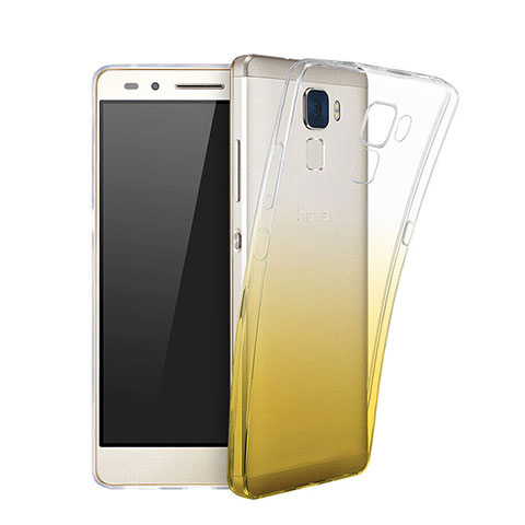 Custodia Silicone Trasparente Ultra Slim Morbida Sfumato per Huawei Honor 7 Lite Giallo