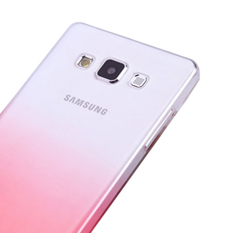 Custodia Silicone Trasparente Ultra Slim Morbida Sfumato per Samsung Galaxy A5 Duos SM-500F Rosa