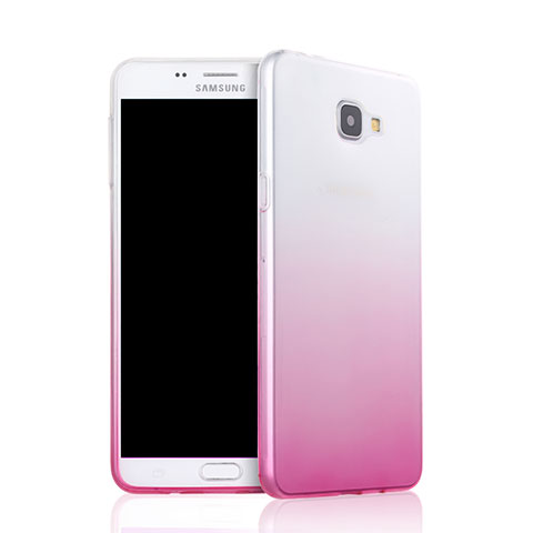 Custodia Silicone Trasparente Ultra Slim Morbida Sfumato per Samsung Galaxy A9 (2016) A9000 Rosa