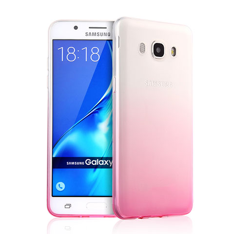 Custodia Silicone Trasparente Ultra Slim Morbida Sfumato per Samsung Galaxy J5 Duos (2016) Rosa