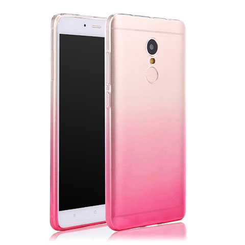 Custodia Silicone Trasparente Ultra Slim Morbida Sfumato per Xiaomi Redmi Note 4 Standard Edition Rosa