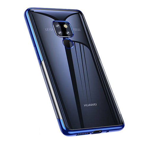 Custodia Silicone Trasparente Ultra Sottile Cover Morbida A02 per Huawei Mate 20 Blu