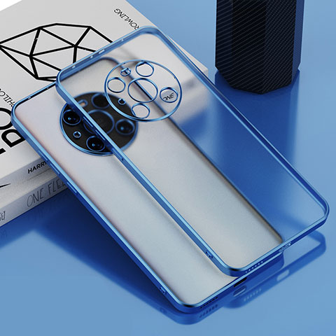Custodia Silicone Trasparente Ultra Sottile Cover Morbida AN1 per Huawei Mate 40 Pro Blu
