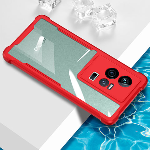 Custodia Silicone Trasparente Ultra Sottile Cover Morbida BH1 per Vivo iQOO 11 Pro 5G Rosso