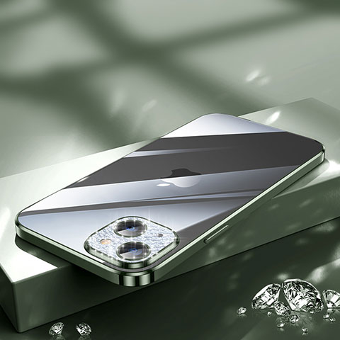 Custodia Silicone Trasparente Ultra Sottile Cover Morbida Bling-Bling LD2 per Apple iPhone 14 Plus Verde