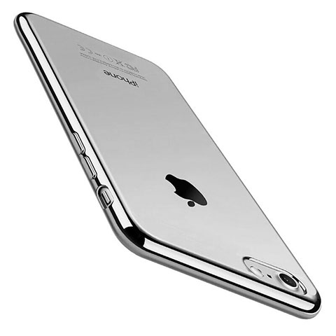 Custodia Silicone Trasparente Ultra Sottile Cover Morbida C01 per Apple iPhone 8 Argento