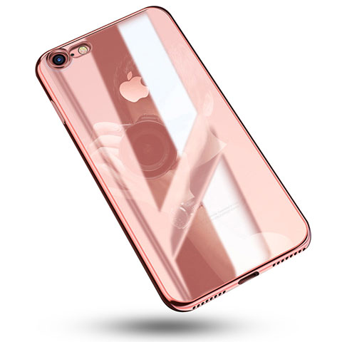 Custodia Silicone Trasparente Ultra Sottile Cover Morbida C02 per Apple iPhone 8 Oro Rosa