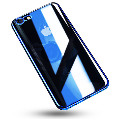 Custodia Silicone Trasparente Ultra Sottile Cover Morbida C02 per Apple iPhone SE3 2022 Blu