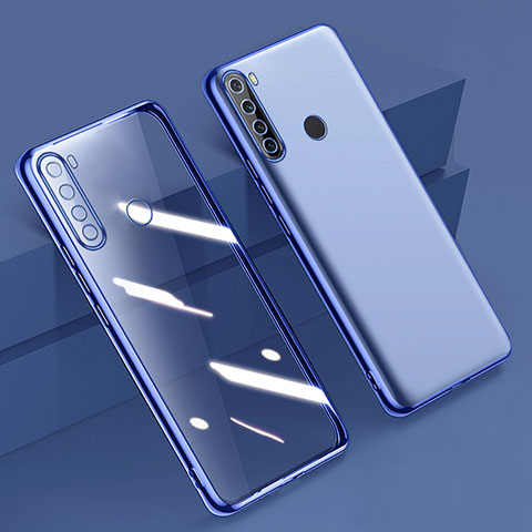 Custodia Silicone Trasparente Ultra Sottile Cover Morbida D01 per Xiaomi Redmi Note 8 (2021) Blu